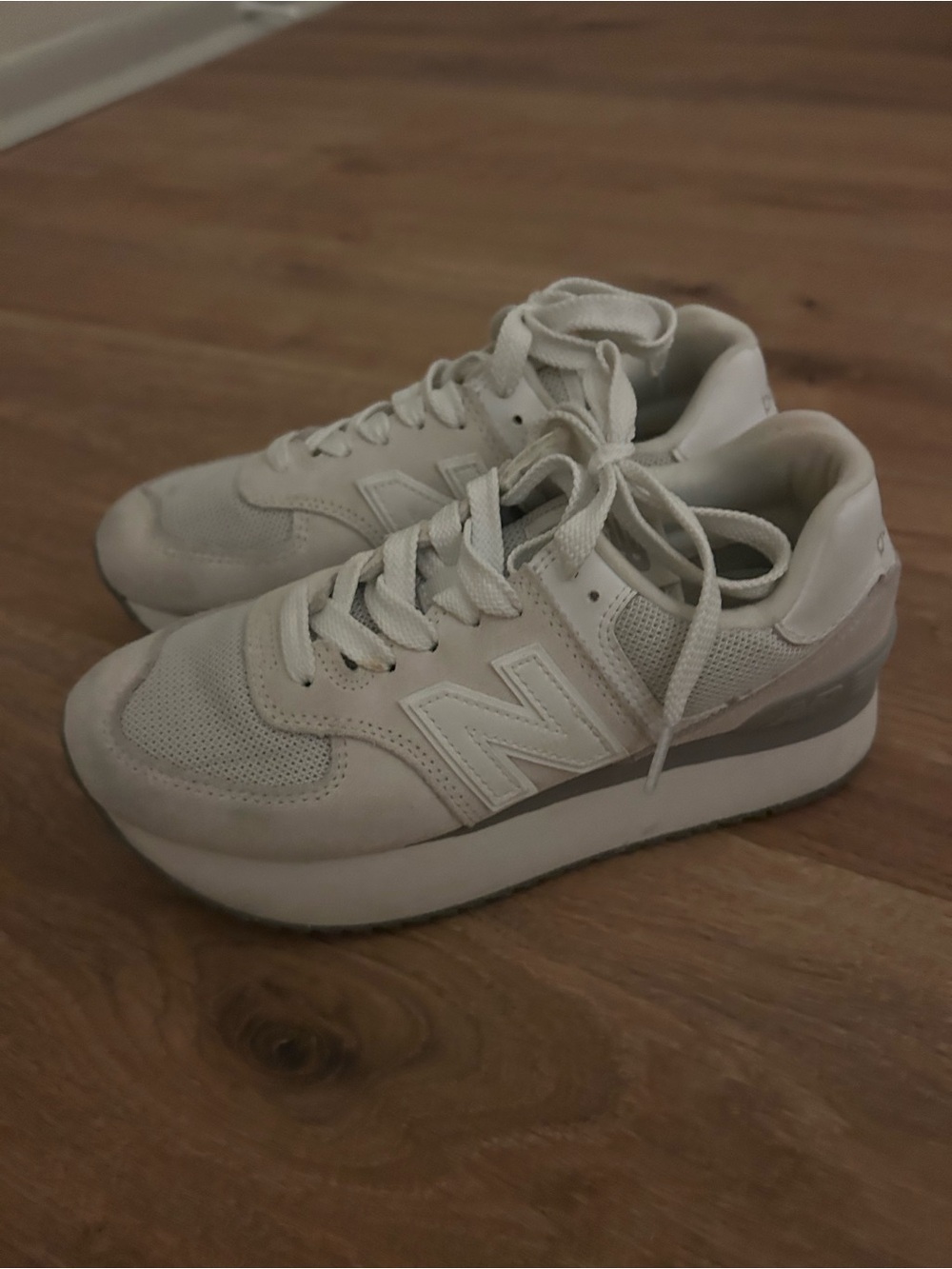 New Balance Women's White Low-Top Sneakers with Subtle Gray Accent